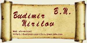 Budimir Mirilov vizit kartica